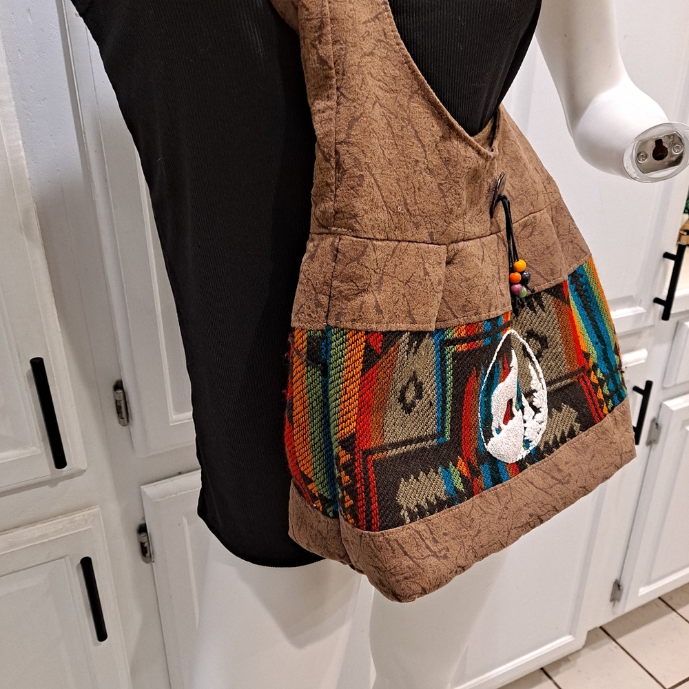 Wolf Emblem Brown And Multicolor Patterned Women'… - image 3